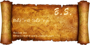 Bárd Sára névjegykártya