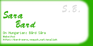 sara bard business card